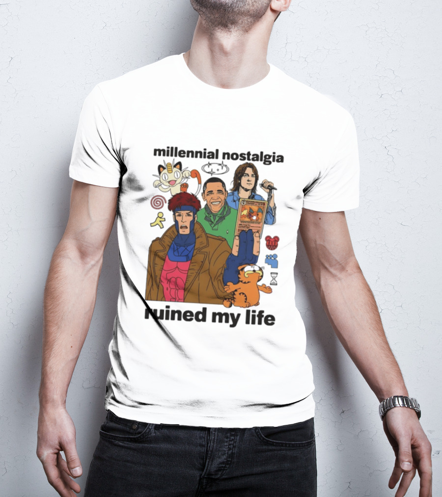 Millennial Nostalgia Obama Gambit Pokémon Yu Gi Oh Ruined My Life T-Shirt