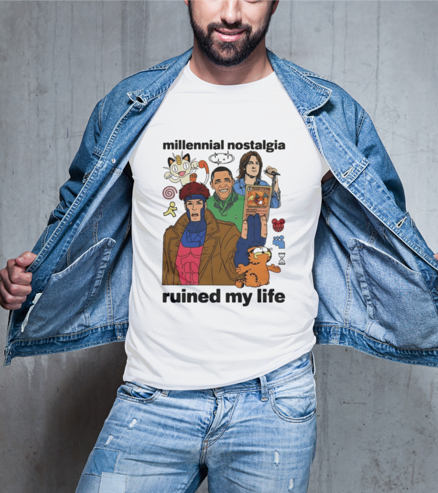 Millennial Nostalgia Obama Gambit Pokémon Yu Gi Oh Ruined My Life T-Shirt