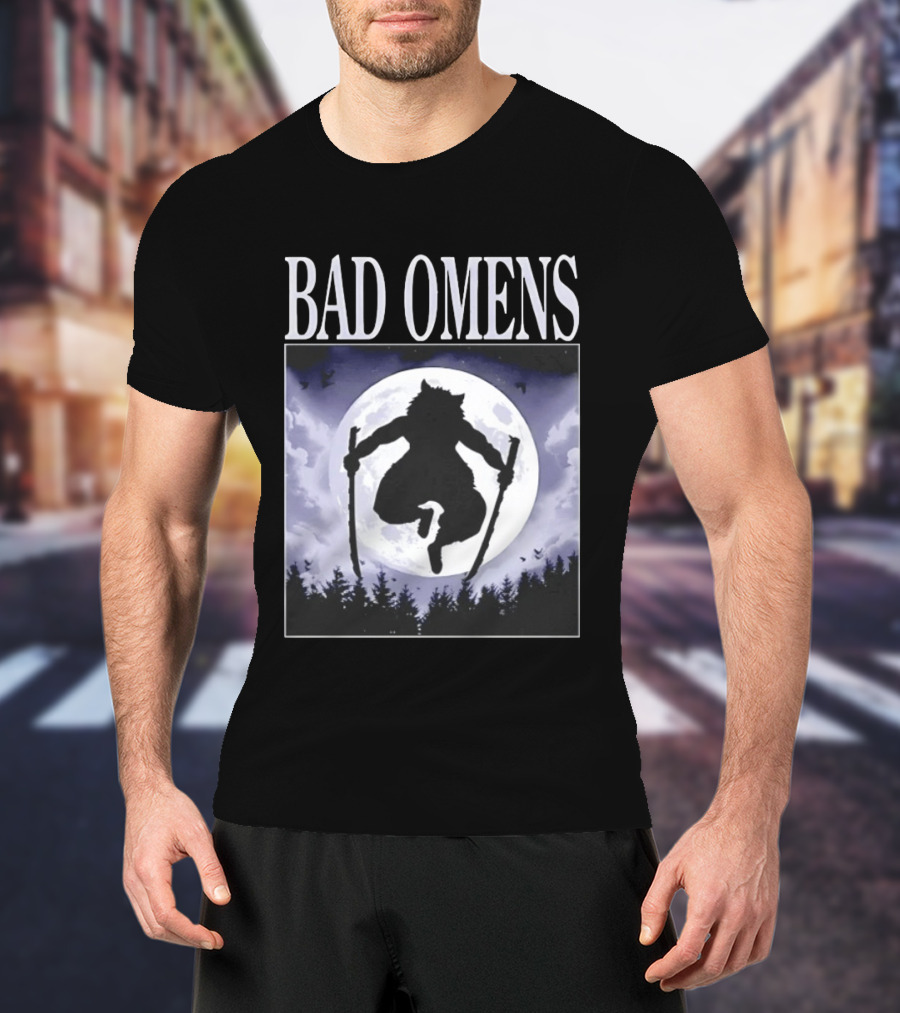 Bad Omens Demon Slayer Moonlit Warrior Scene T-Shirt