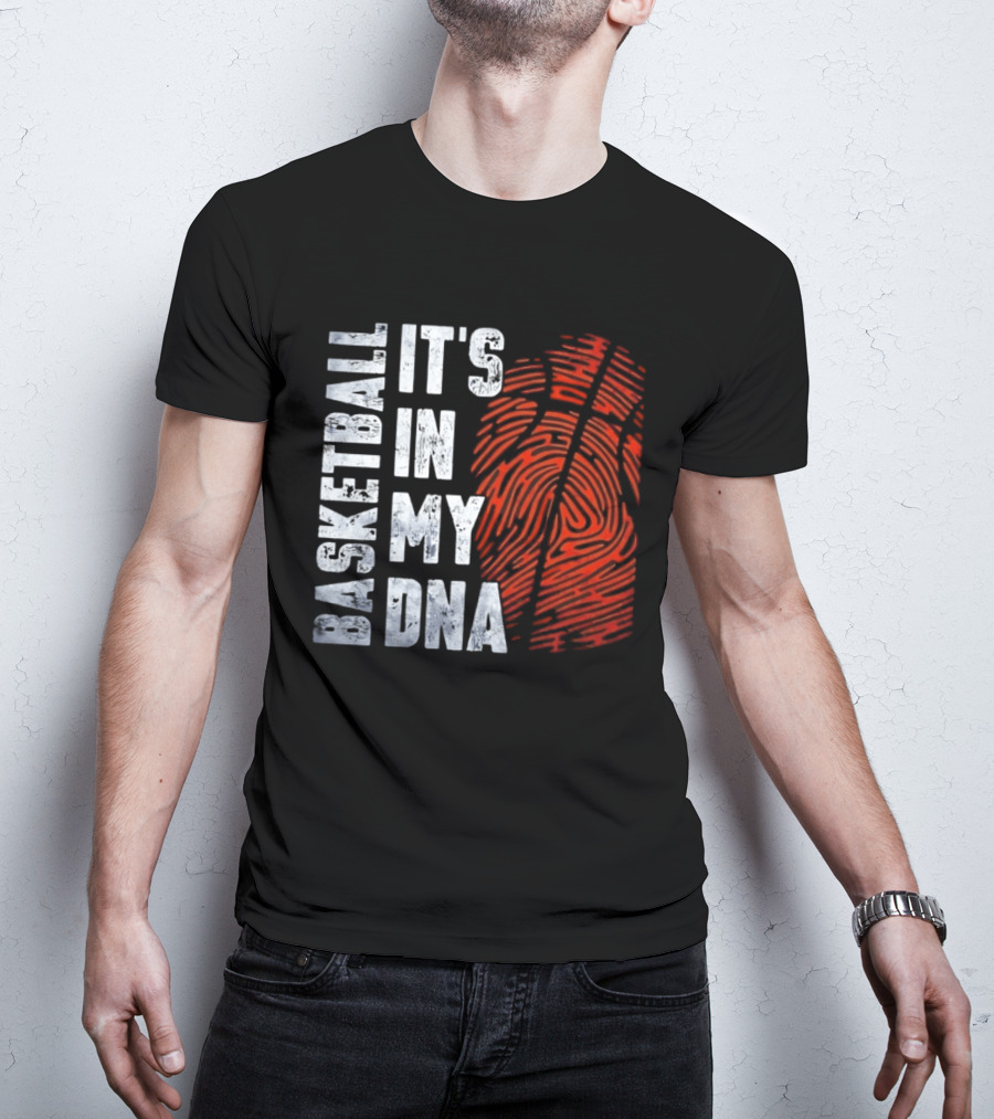 Basketball It's In My DNA Fingerprint T-Shirt