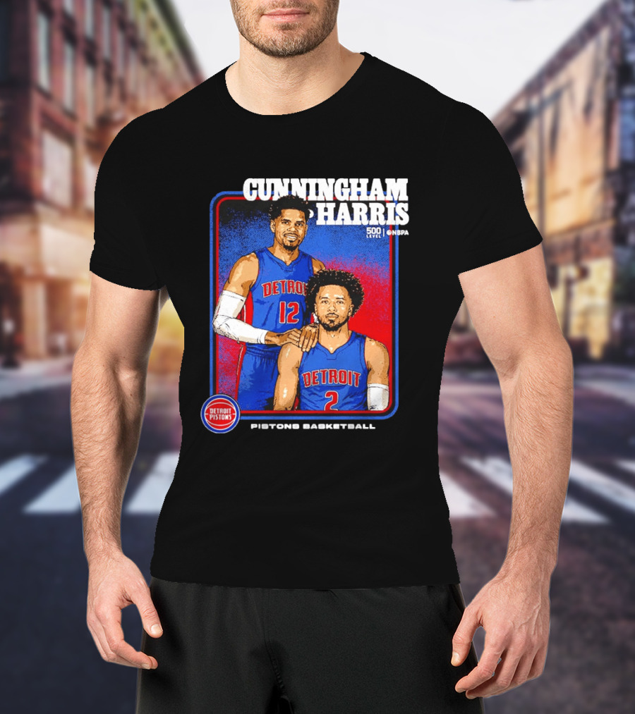 Cunningham Harris 500 Level Onepa Detroit Pistons Basketball T-Shirt