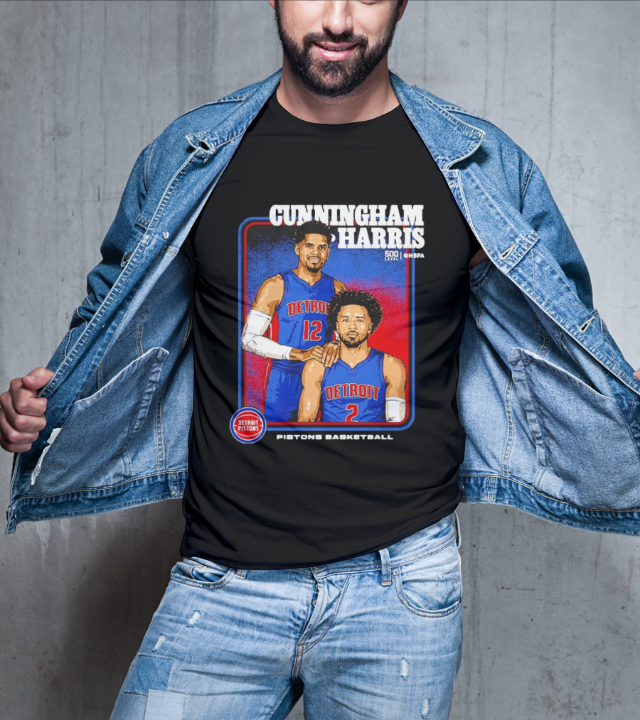 Cunningham Harris 500 Level Onepa Detroit Pistons Basketball T-Shirt