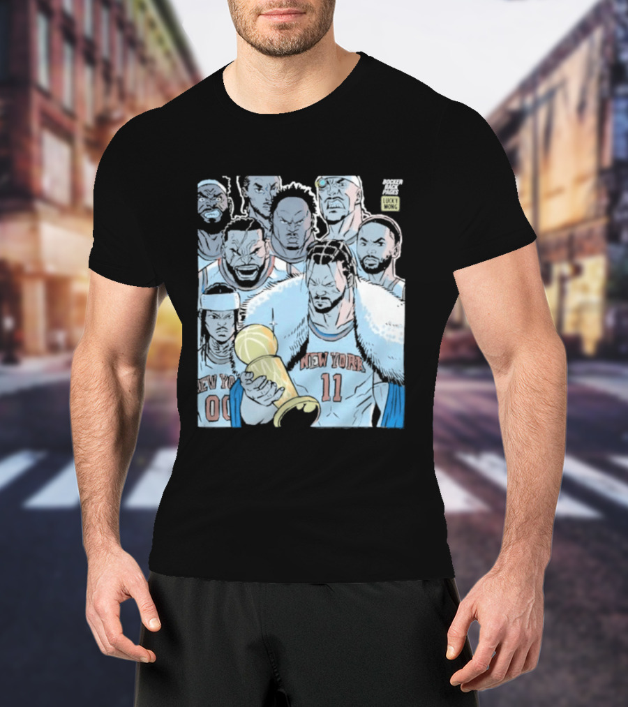 New York Knicks Anime Basketball Players 2026 Championship Trophy T-Shirt