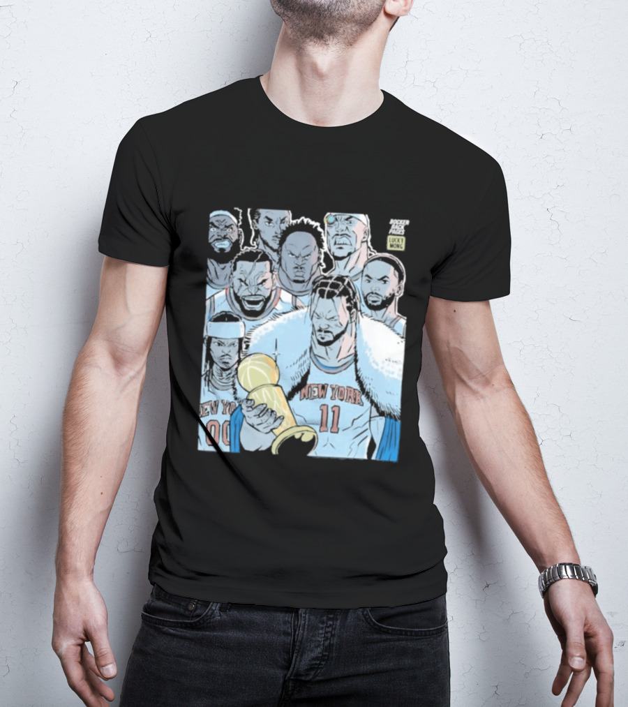 New York Knicks Anime Basketball Players 2026 Championship Trophy T-Shirt
