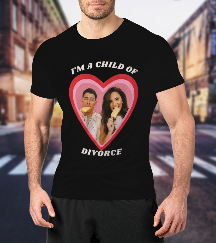 I'm A Child Of Divorce Nick Jonas Demi Lovato Heart Popsicle Image T-Shirt