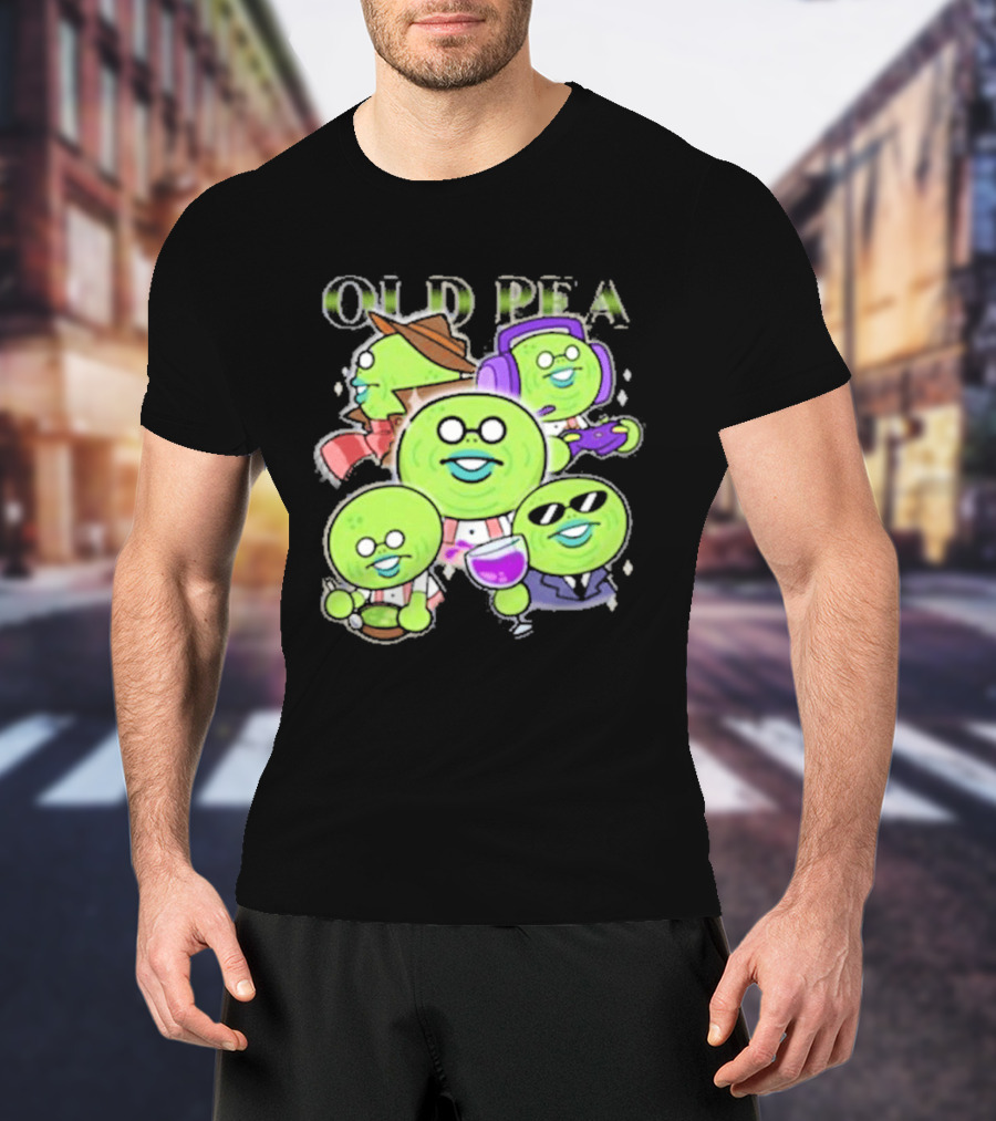 Chikn Nuggit Old Pea Glam Cartoon Characters With Sunglasses And Headphones T-Shirt