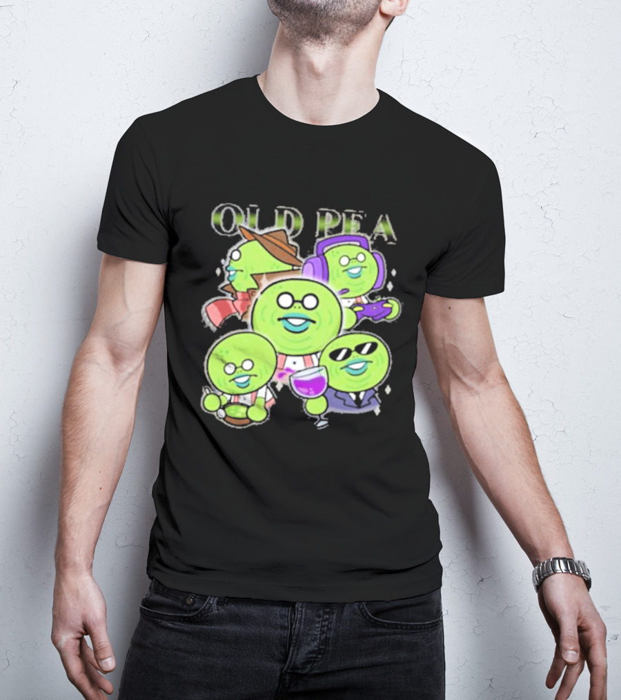 Chikn Nuggit Old Pea Glam Cartoon Characters With Sunglasses And Headphones T-Shirt
