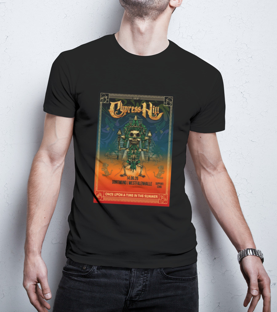 Cypress Hill XXXV Dortmund Westfalenhalle 14.06.26 Support E7hel Once Upon A Time In The Summer Skeleton Warrior T-Shirt