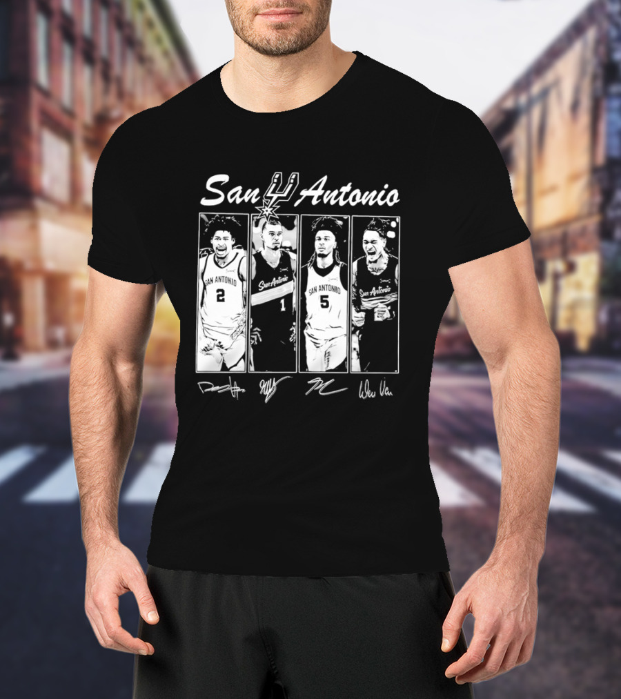 San Antonio Spurs Basketball Signatures And Players Number 2 1 5 T-Shirt