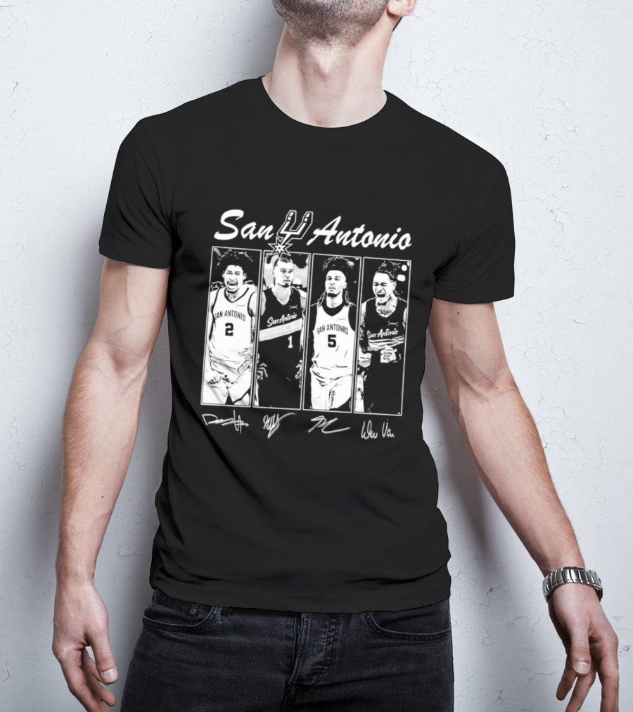 San Antonio Spurs Basketball Signatures And Players Number 2 1 5 T-Shirt