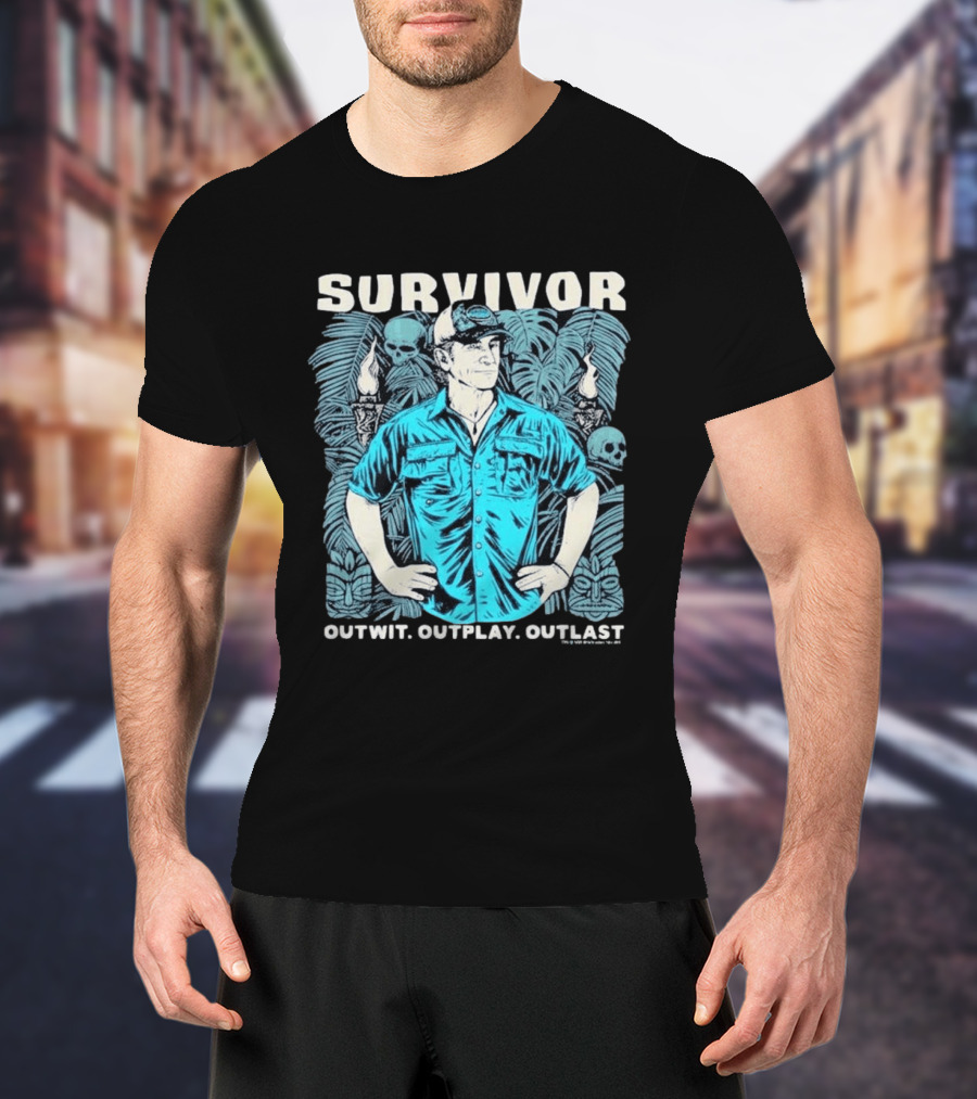 Survivor Jeff Outwit Outplay Outlast Tropical Island Adventure T-Shirt