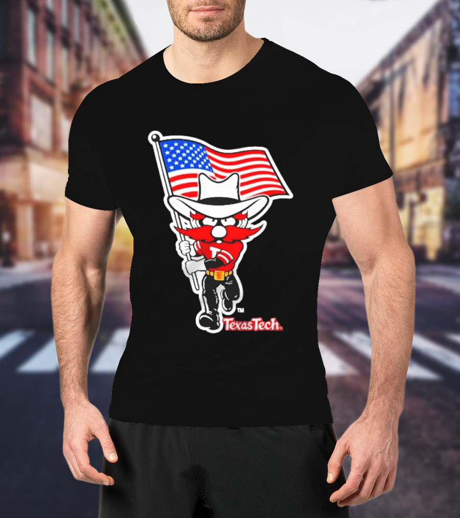 Texas Tech Red Raiders USA Flag Raider Red T-Shirt