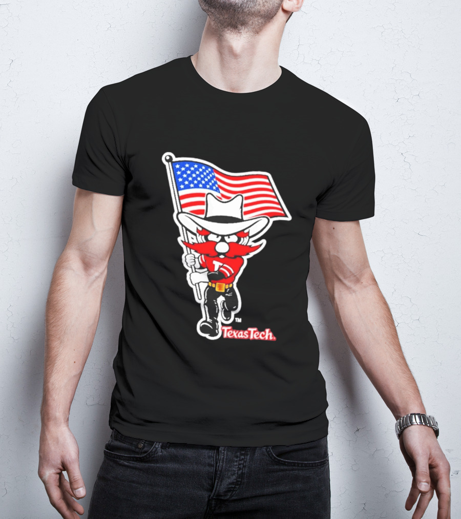 Texas Tech Red Raiders USA Flag Raider Red T-Shirt
