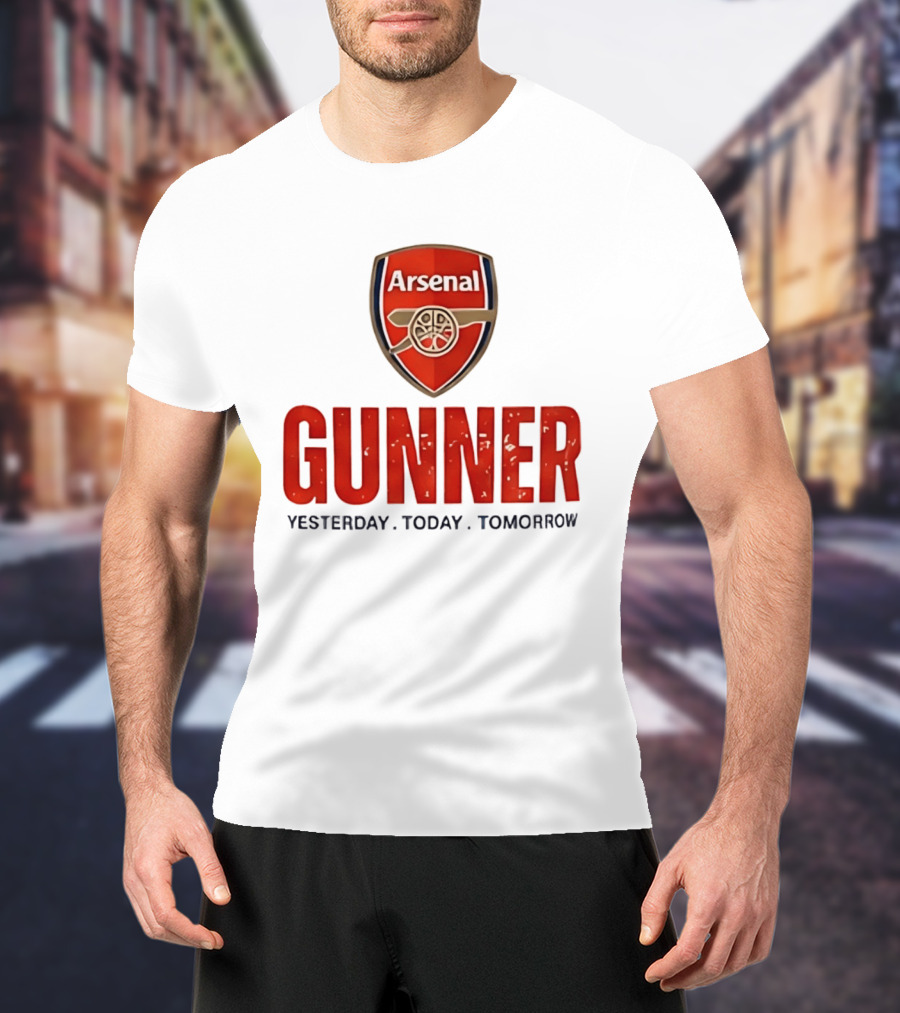 Arsenal Gunner Emblem Yesterday Today Tomorrow T-Shirt
