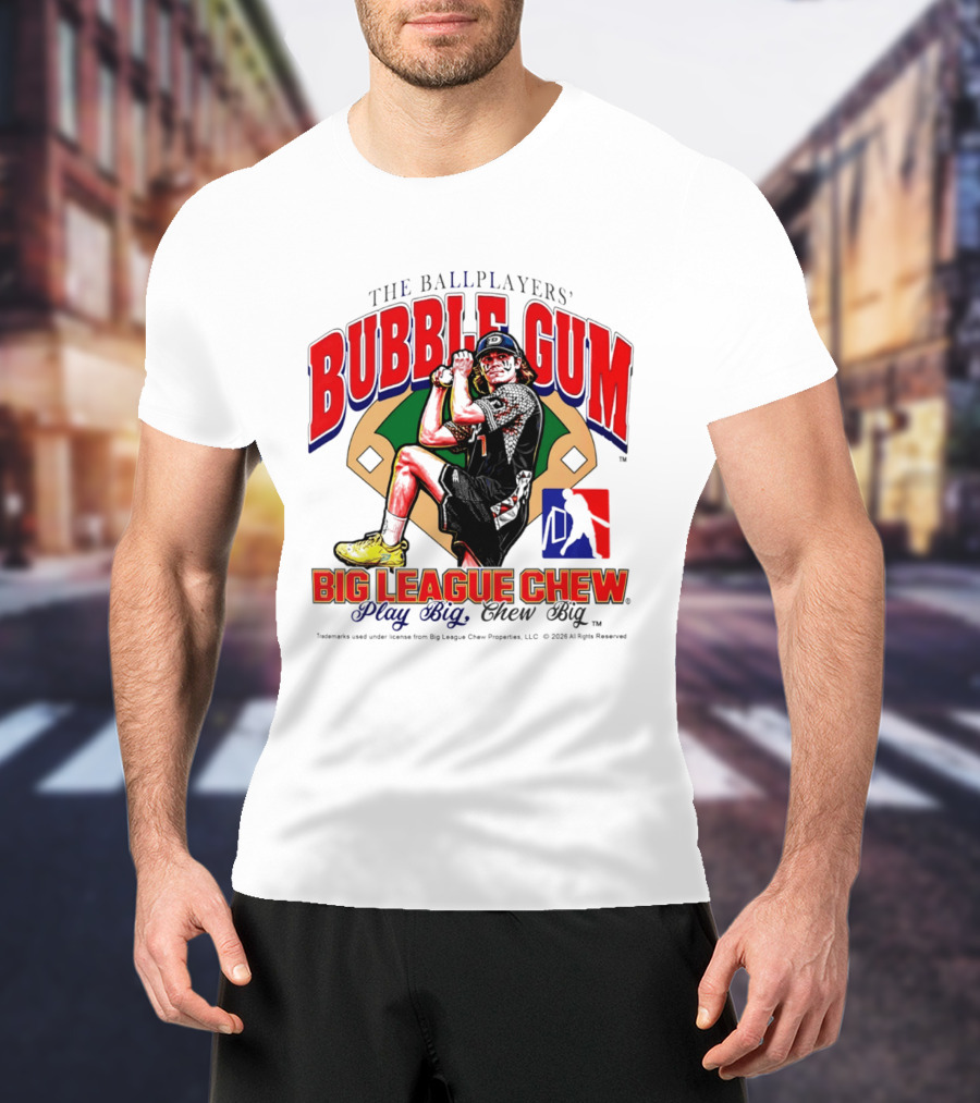 The Ballplayers' Bubble Gum Big League Chew Play Big Chew Big T-Shirt