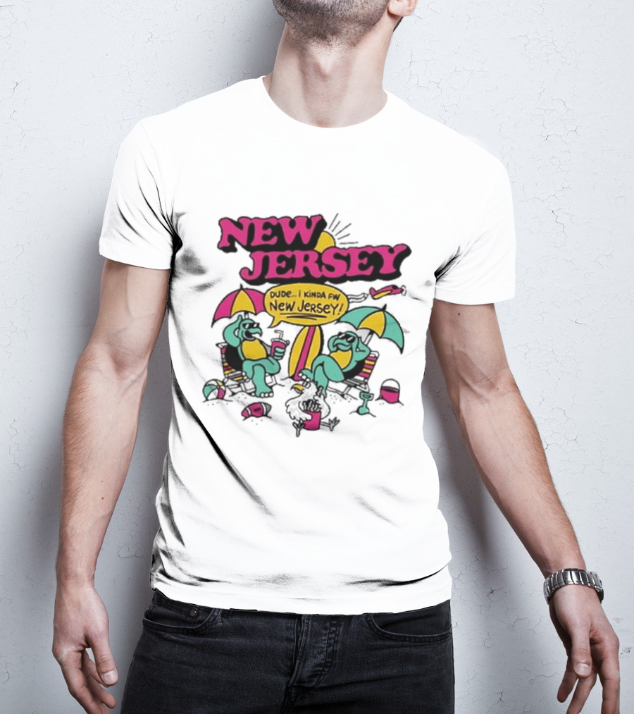 New Jersey 2026 Vibe Cartoon Relaxing Beach Chill Fun T-Shirt
