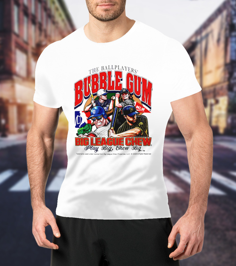 The Ballplayers' Bubble Gum Big League Chew Play Big Chew Big T-Shirt