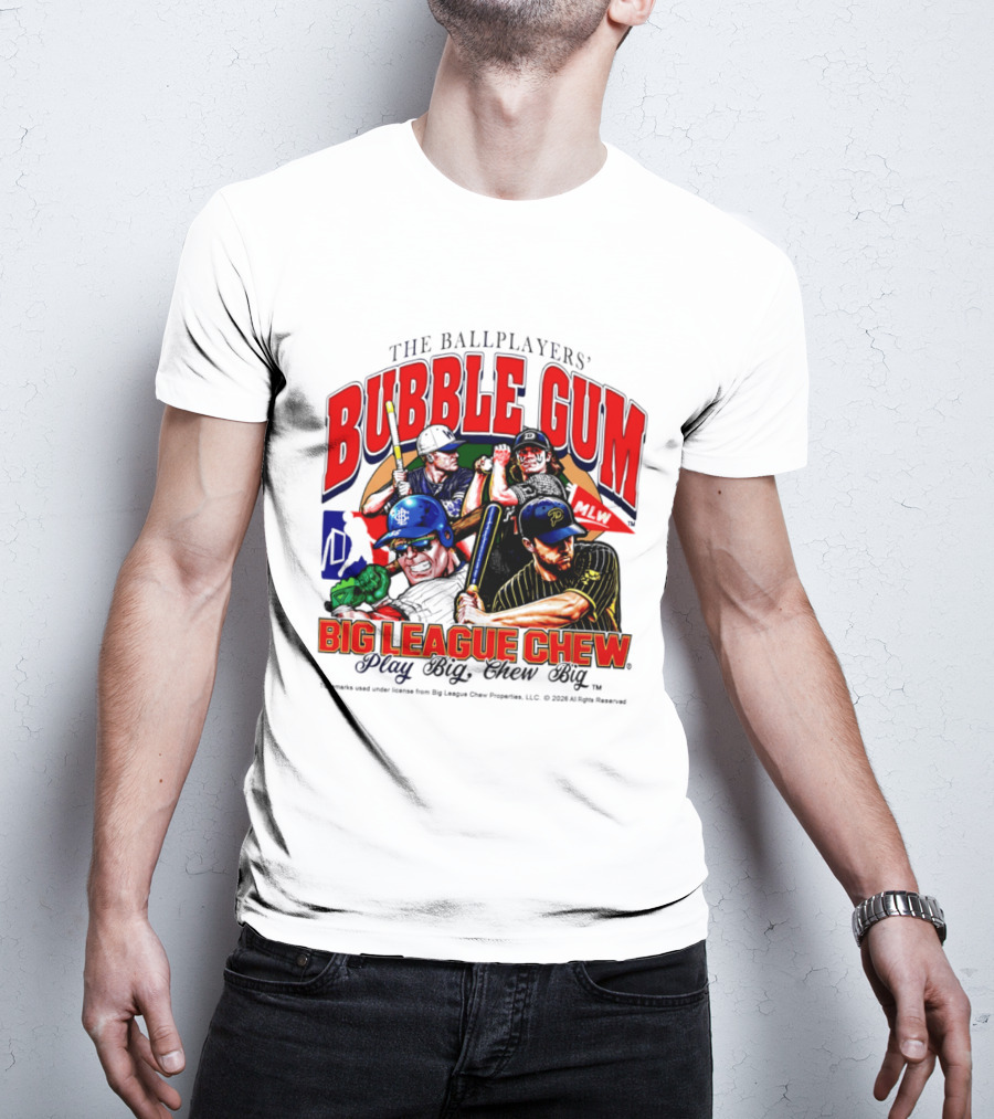 The Ballplayers' Bubble Gum Big League Chew Play Big Chew Big T-Shirt