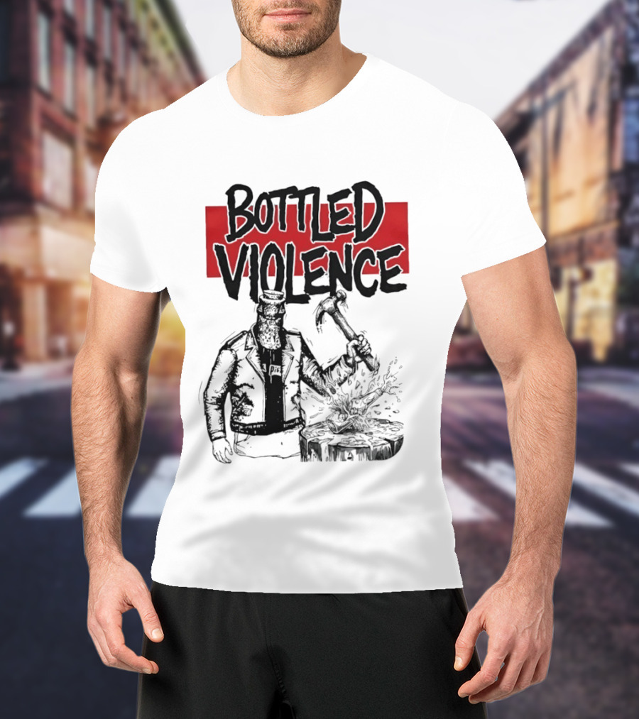 Bottled Violence Character With Hammer And Red T-Shirt