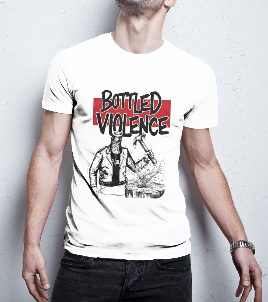 Bottled Violence Character With Hammer And Red T-Shirt