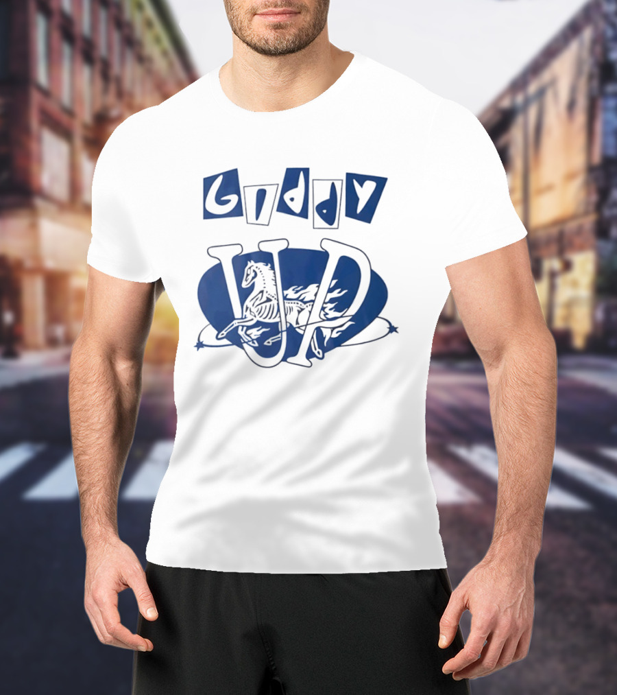 Giddy Up Horse Skeleton Vivid Lettering T-Shirt
