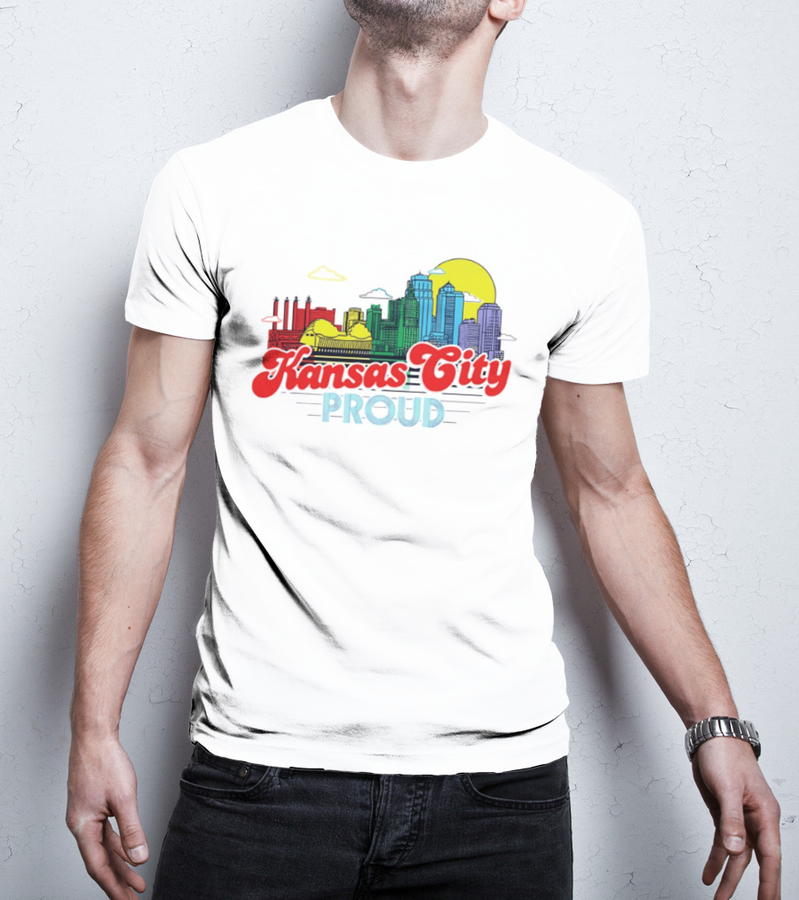 Kansas City Proud Skyline Colorful Urban Landscape T-Shirt