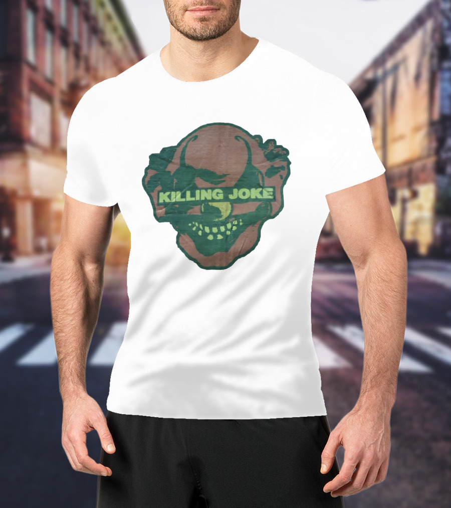 Killing Joke Clown Face With Green Text And Smiling Expression T-Shirt