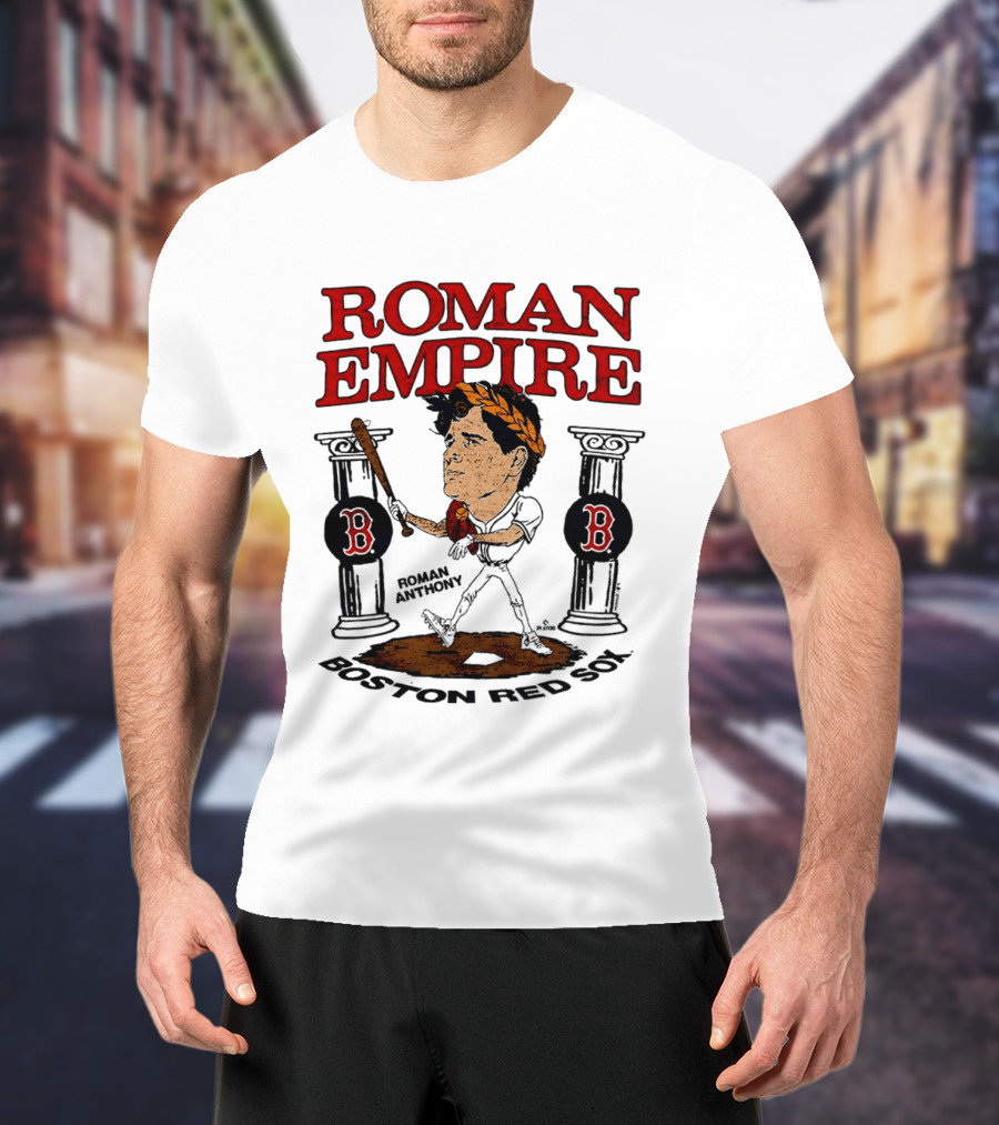 Roman Empire Boston Red Sox Roman Anthony Caricature Player T-Shirt