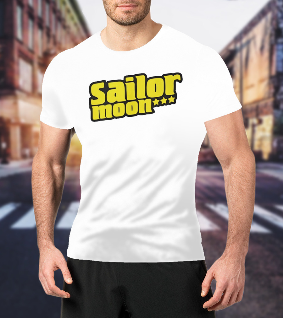 Sailor Moon Yellow Text With Stars T-Shirt