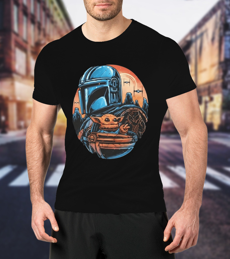 Din Djarin And Grogu Mandalorian Saga Rise Against The Empire T-Shirt