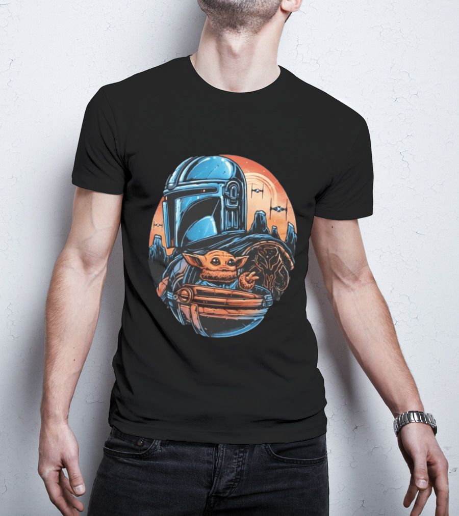 Din Djarin And Grogu Mandalorian Saga Rise Against The Empire T-Shirt