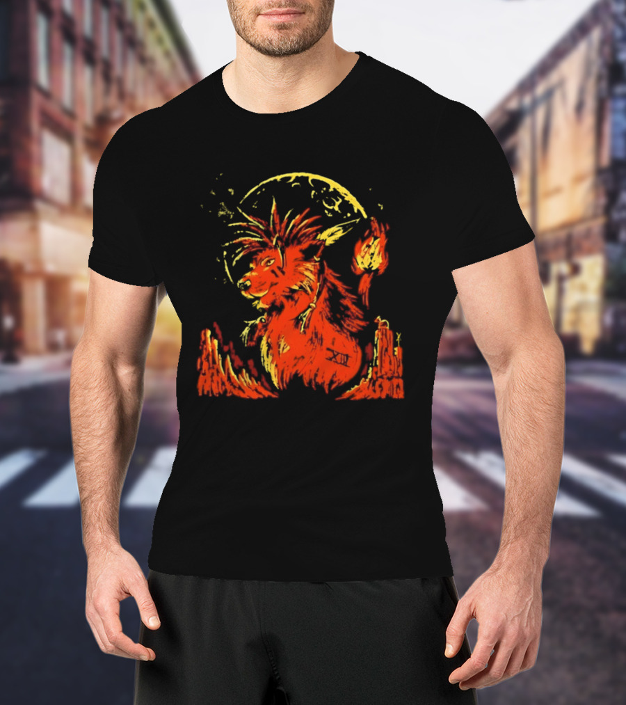 Red XIII Final Fantasy Guardian Of The Canyon Moonlit Fire Aura T-Shirt