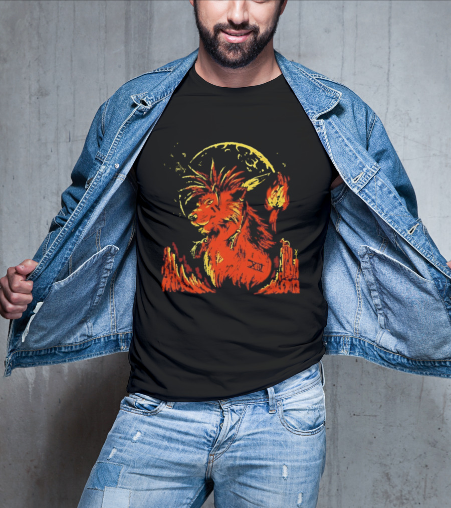 Red XIII Final Fantasy Guardian Of The Canyon Moonlit Fire Aura T-Shirt