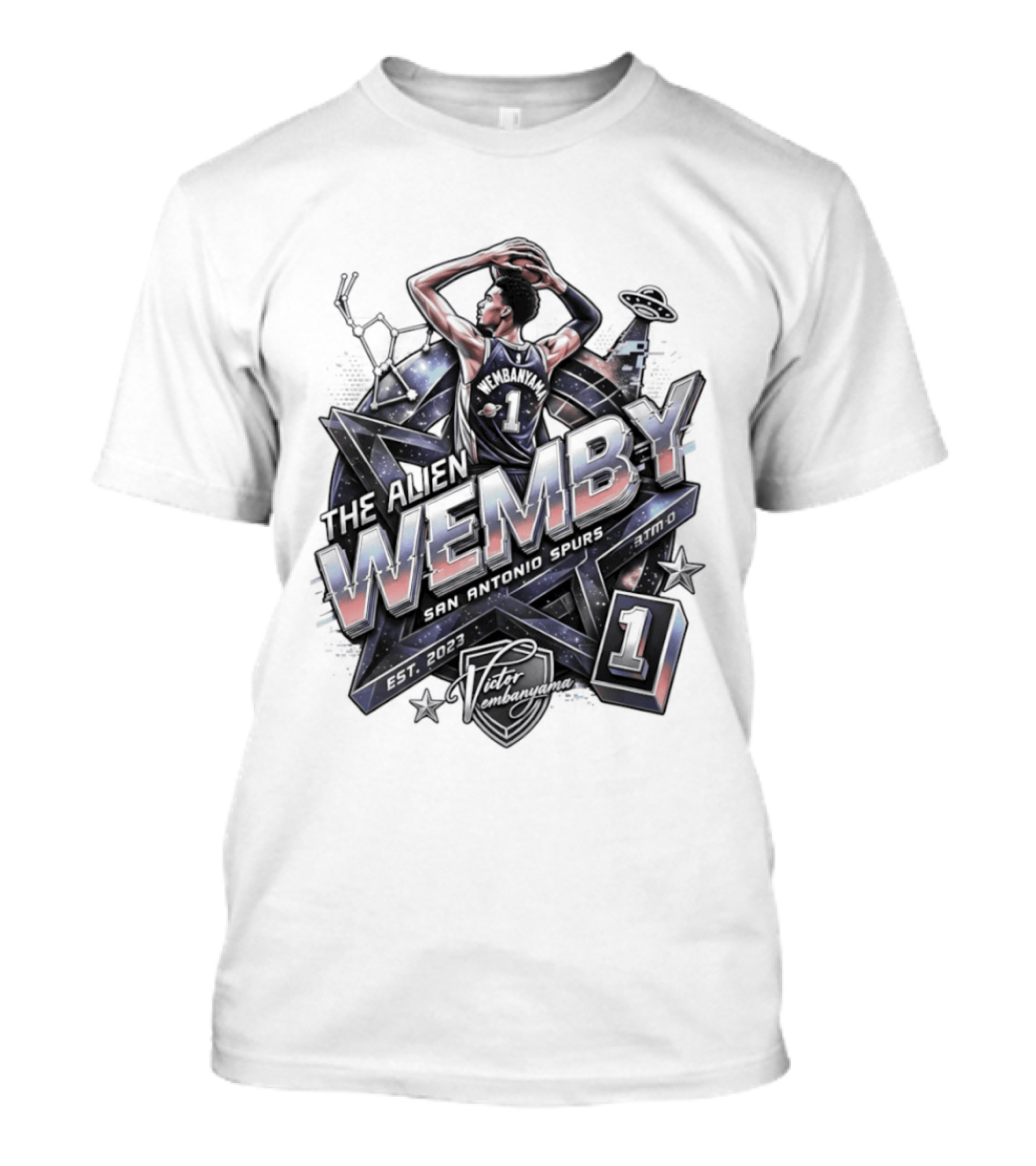 Victor Wembanyama The Alien Wemby San Antonio Spurs Basketball Player Number 1 T-Shirt