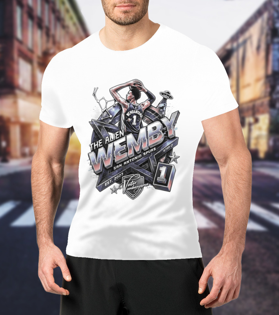 Victor Wembanyama The Alien Wemby San Antonio Spurs Basketball Player Number 1 T-Shirt