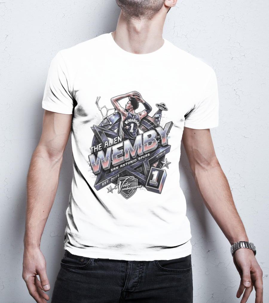 Victor Wembanyama The Alien Wemby San Antonio Spurs Basketball Player Number 1 T-Shirt
