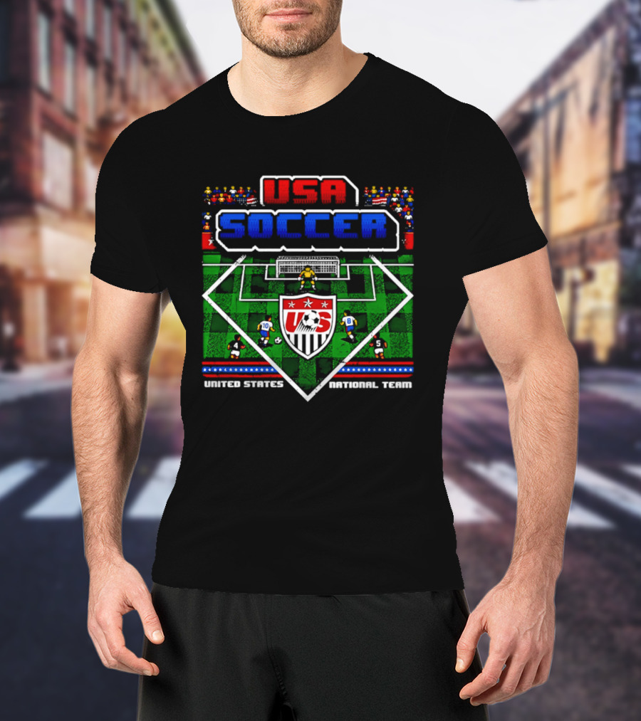 USA Soccer United States National Team 8 Bit Retro Players T-Shirt