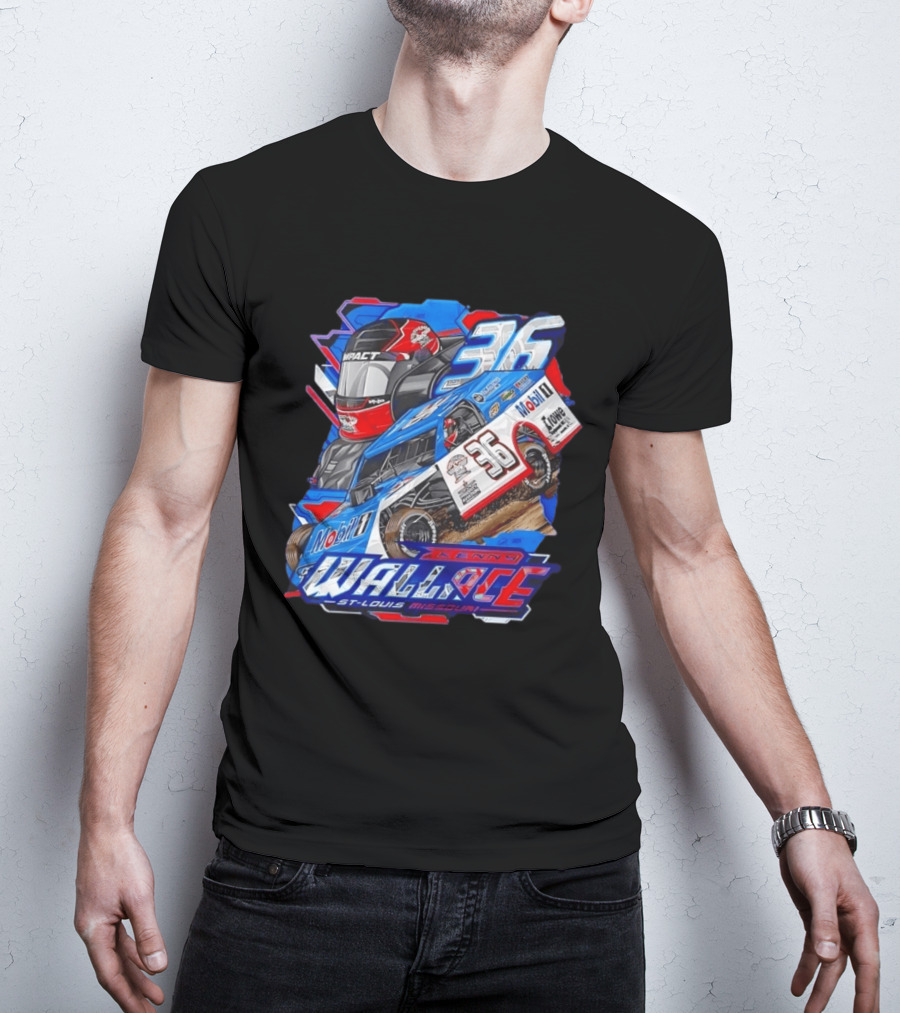Kenny Wallace 36 Mobil 1 Racing St Louis Missouri Dirt Track T-Shirt