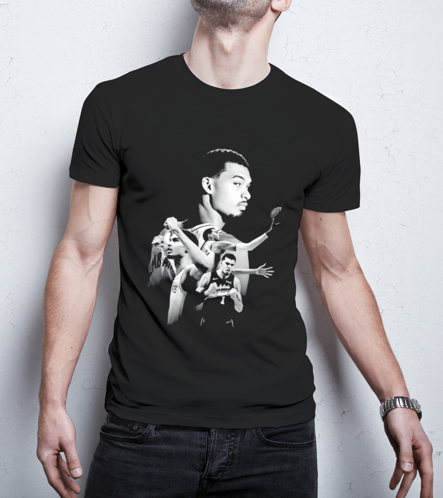 Victor Wembanyama San Antonio Spurs Player Collage 2026 Dunk Action T-Shirt