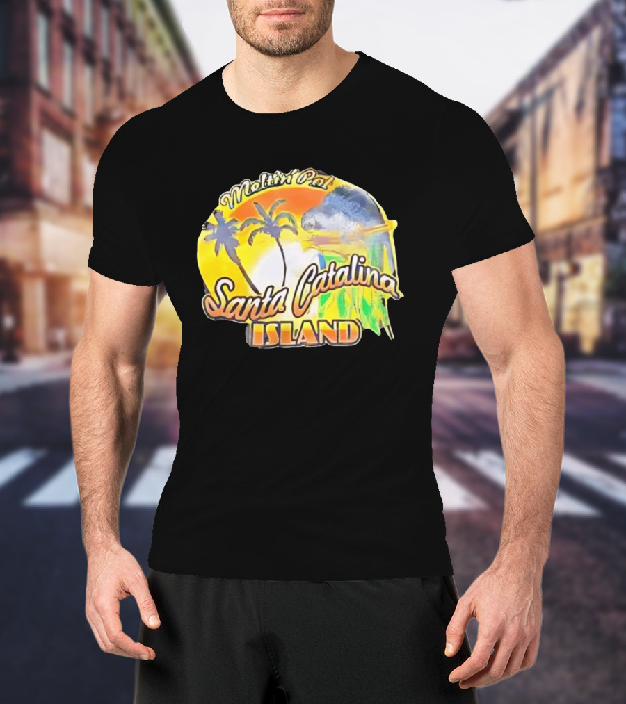 Meltin Pot Santa Catalina Island Palm Trees Ocean Sunrise T-Shirt