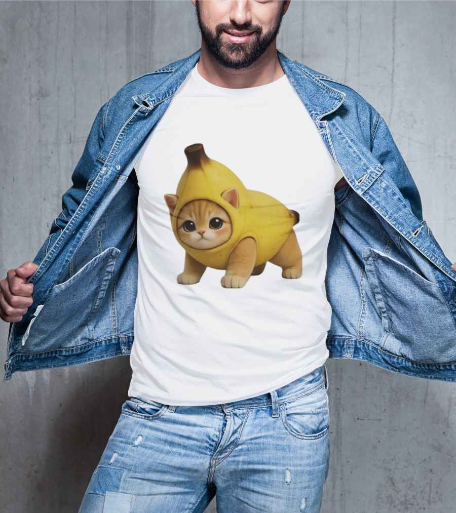 Banana Kitty Cute Cat In Fruit Costume T-Shirt