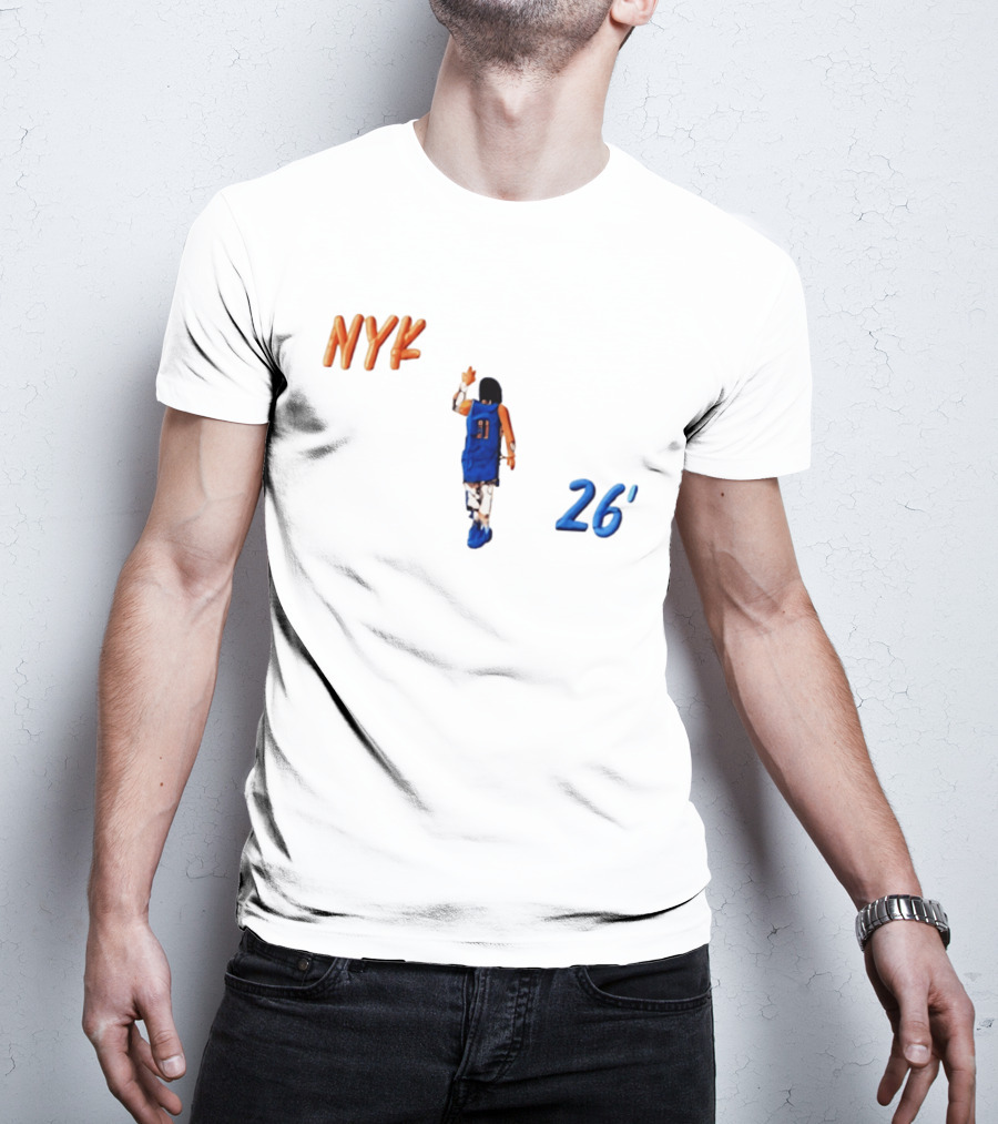 NYK Jalen Brunson Caricature 26' Basketball NBA New York Knicks T-Shirt