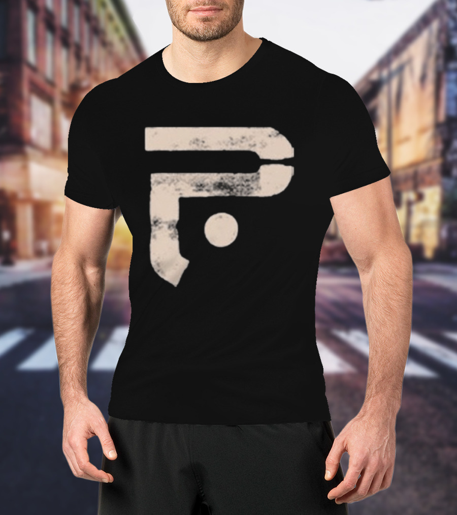 A Pale White Dot Abstract Symbol With Textured Circular Motif T-Shirt