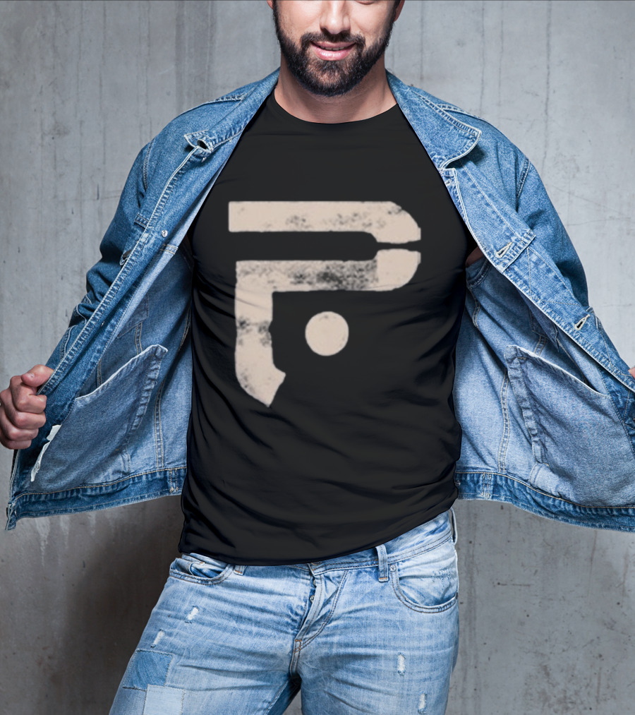 A Pale White Dot Abstract Symbol With Textured Circular Motif T-Shirt
