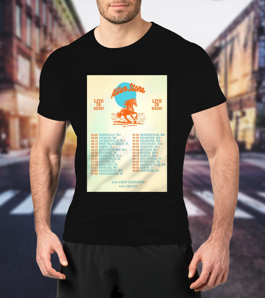 Allen Stone Live In 2026 Tour Dates With Chris Stapleton And The Dip T-Shirt