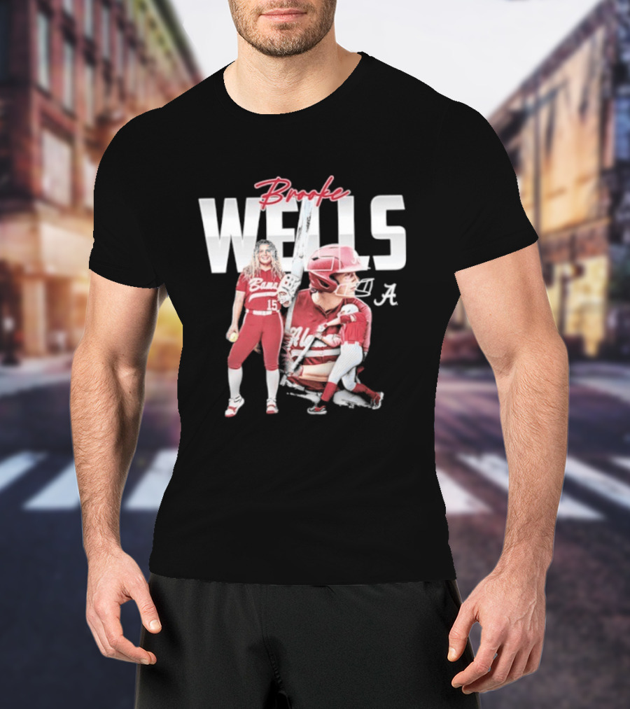 Brooke Wells Alabama Softball Crimson Tide Player Collage T-Shirt