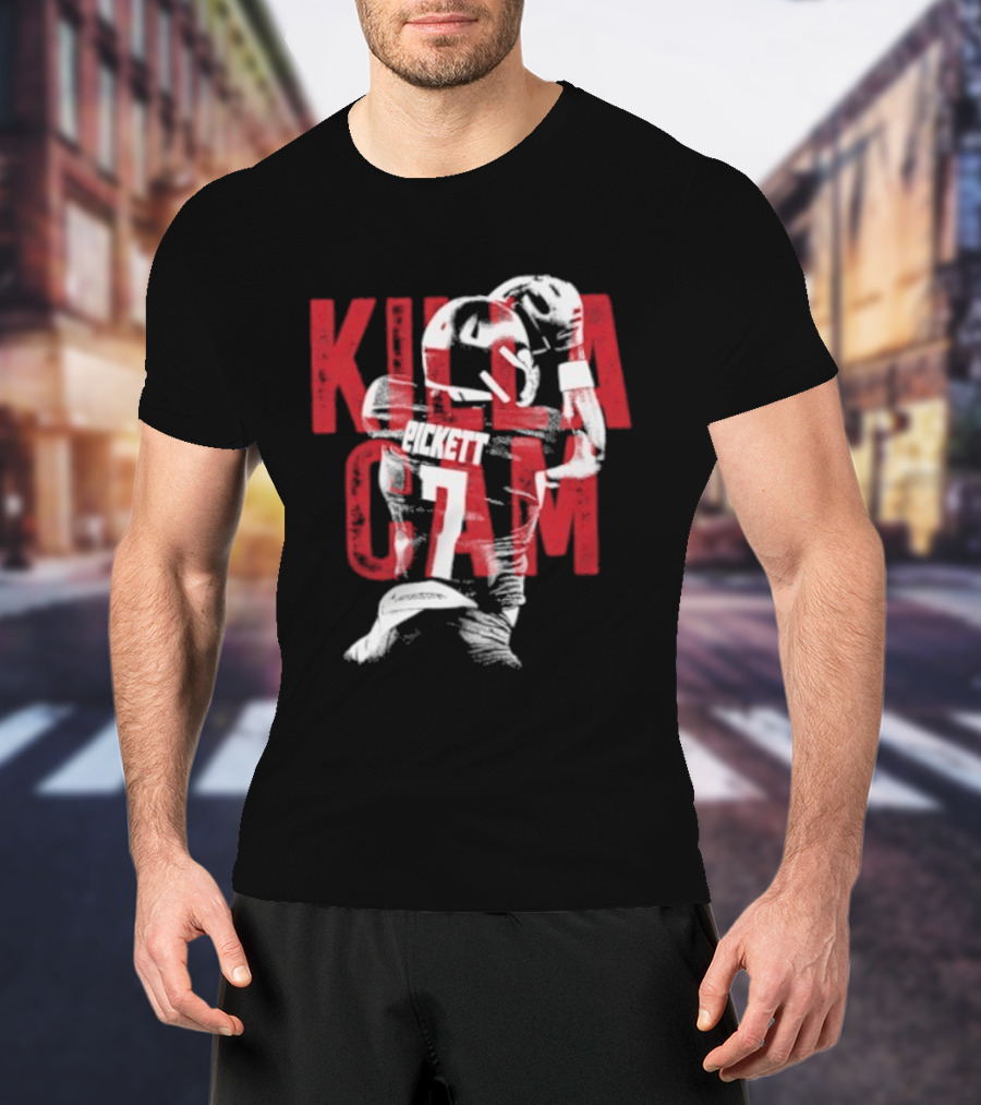 Killa Cam Pickett Kansas Jayhawks 7 Bitmap Overlay T-Shirt