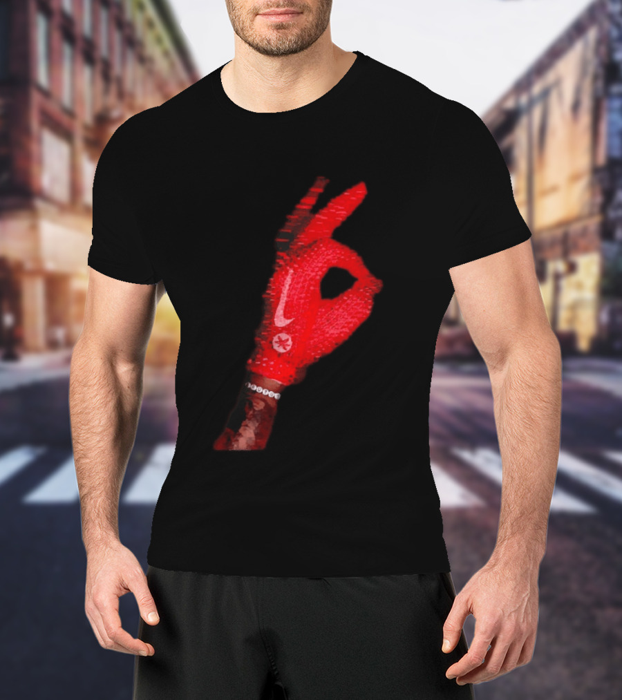 Ohio State Buckeyes Ice Glove Iceman Nike Scarlet Football Glove T-Shirt