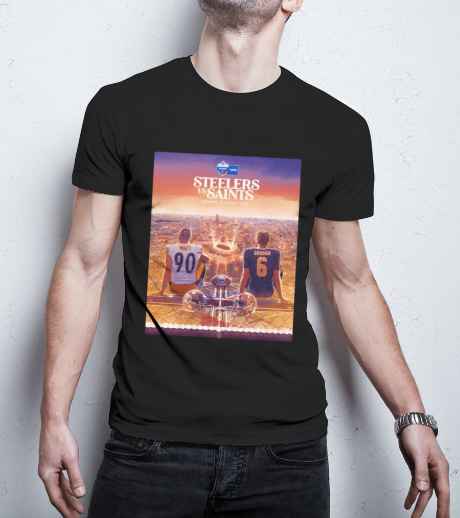 Steelers Vs Saints Paris Game Dimanche 25 Octobre 2026 Watt Shough T-Shirt
