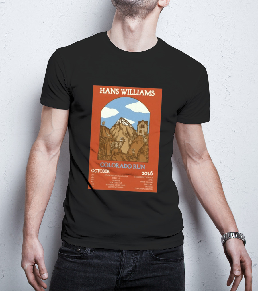 Hans Williams Colorado Run October 2026 Steamboat Springs Aspen Fort Collins Boulder Denver Colorado Springs T-Shirt